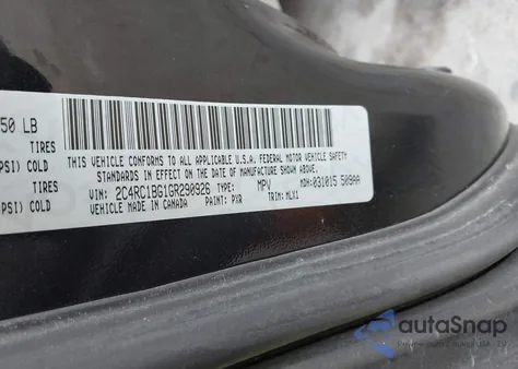 2016 Chrysler Town & Country Touring from USA, damaged, VIN 2C4RC1BG1GR290926